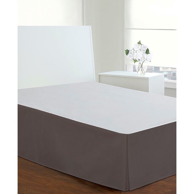 Luxury Hotel Classic Tailored 14 inches Drop Grey Bed Skirt, , on-hover image number 1
