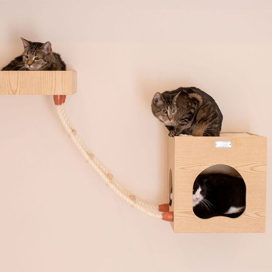 Real Wood Wall Series: Cat Tree With Condo, Perch And Soft Perch, , alternate image number null