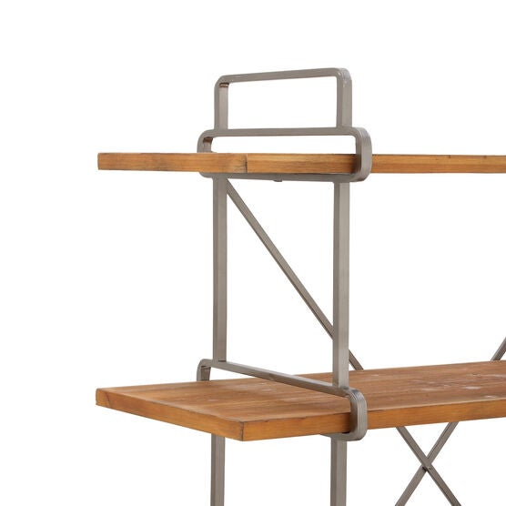 Dark Brown Wood Industrial Shelving Unit, 67 " x 43 " x 16 ", , alternate image number null