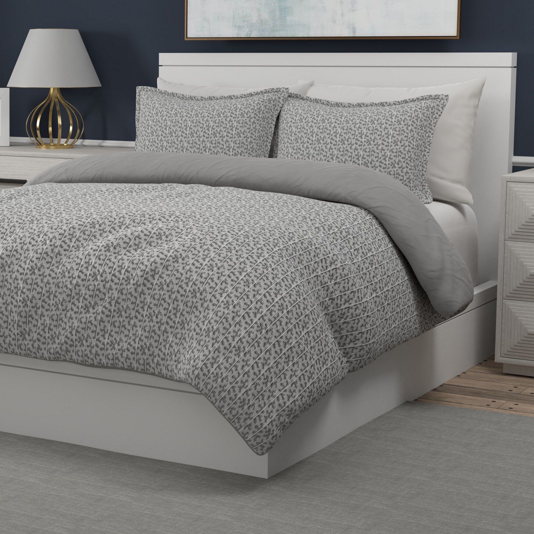 Portico Bennet Slub 3 Piece Comforter Set Comforter Set, , on-hover image number 1