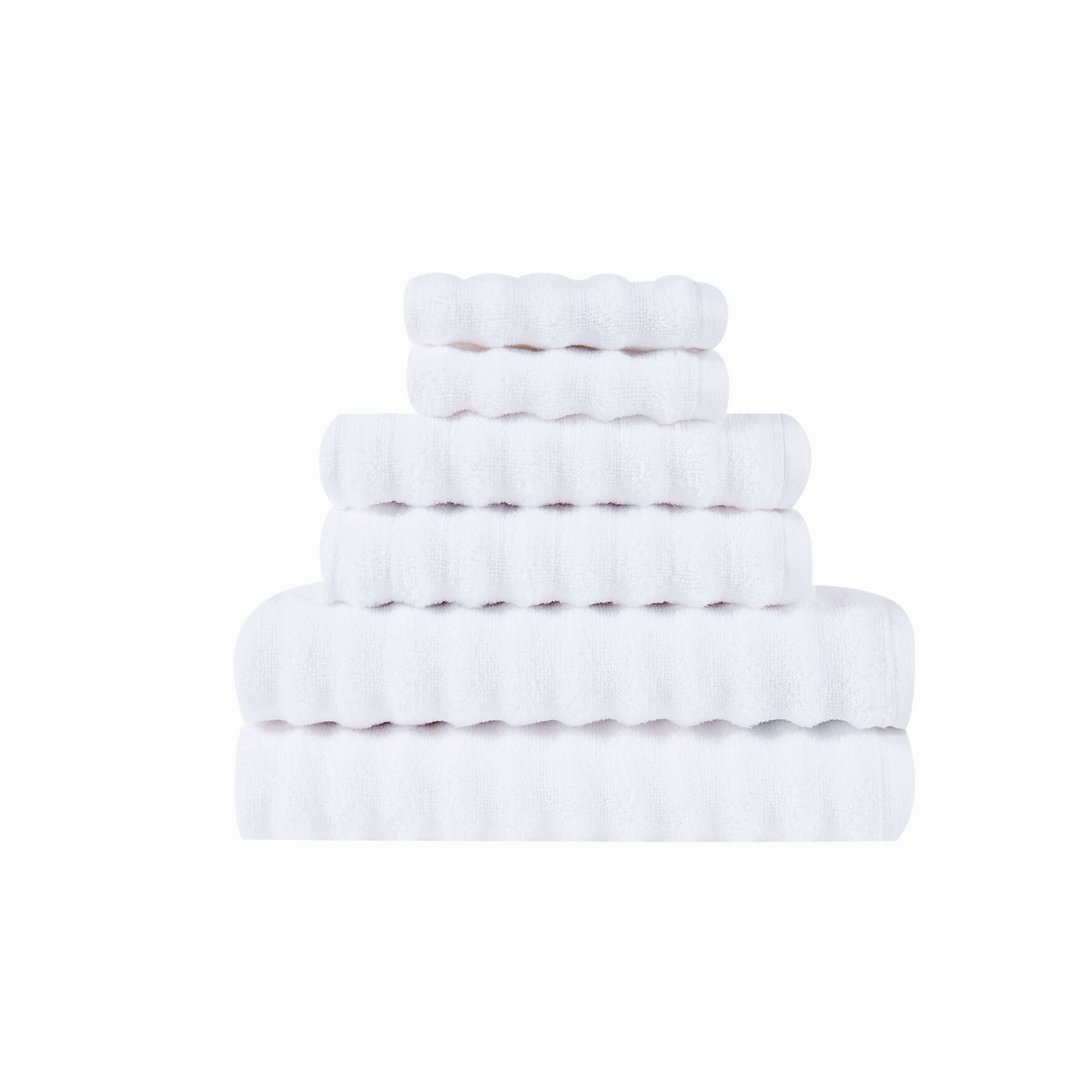 Zero Twist 6 Piece Grey Towel Set, WHITE, hi-res image number 0