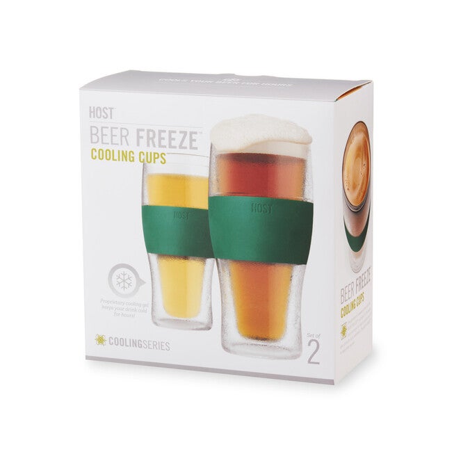 Beer Freeze Cooling Cups In Green (Set Of 2) By, , alternate image number null
