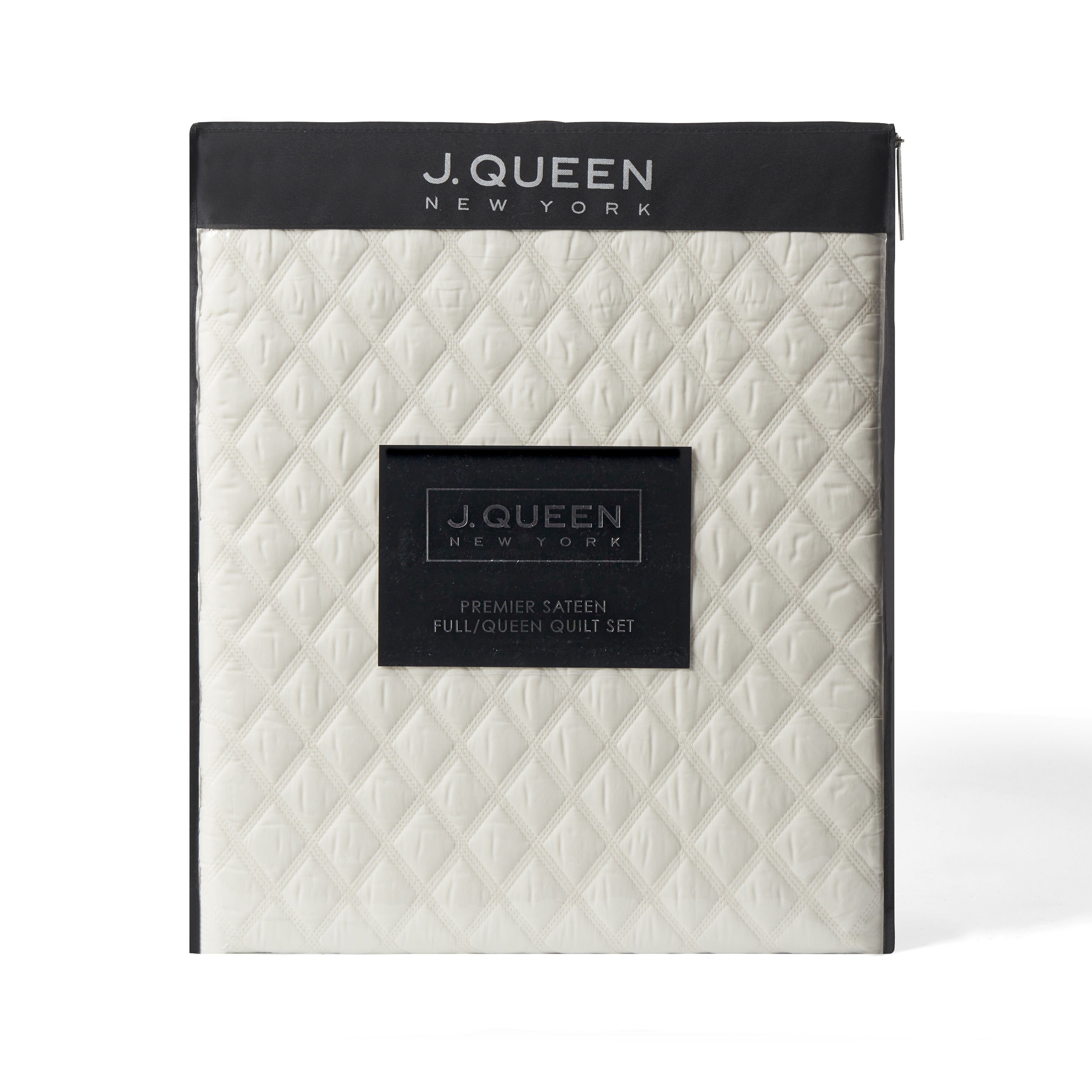 PREMIER SATEEN FULL/QUEEN 3PC. QUILT SET, PARCHMENT, alternate image number 1