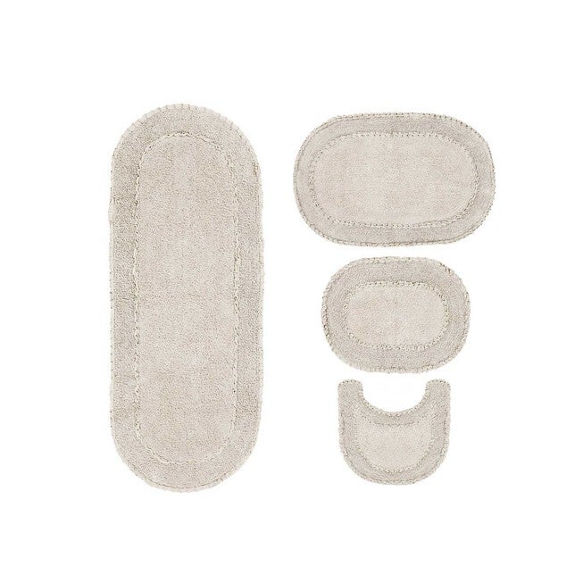 Double Ruffle 4 Piece Set Bath Rug Collection, IVORY, hi-res image number 0