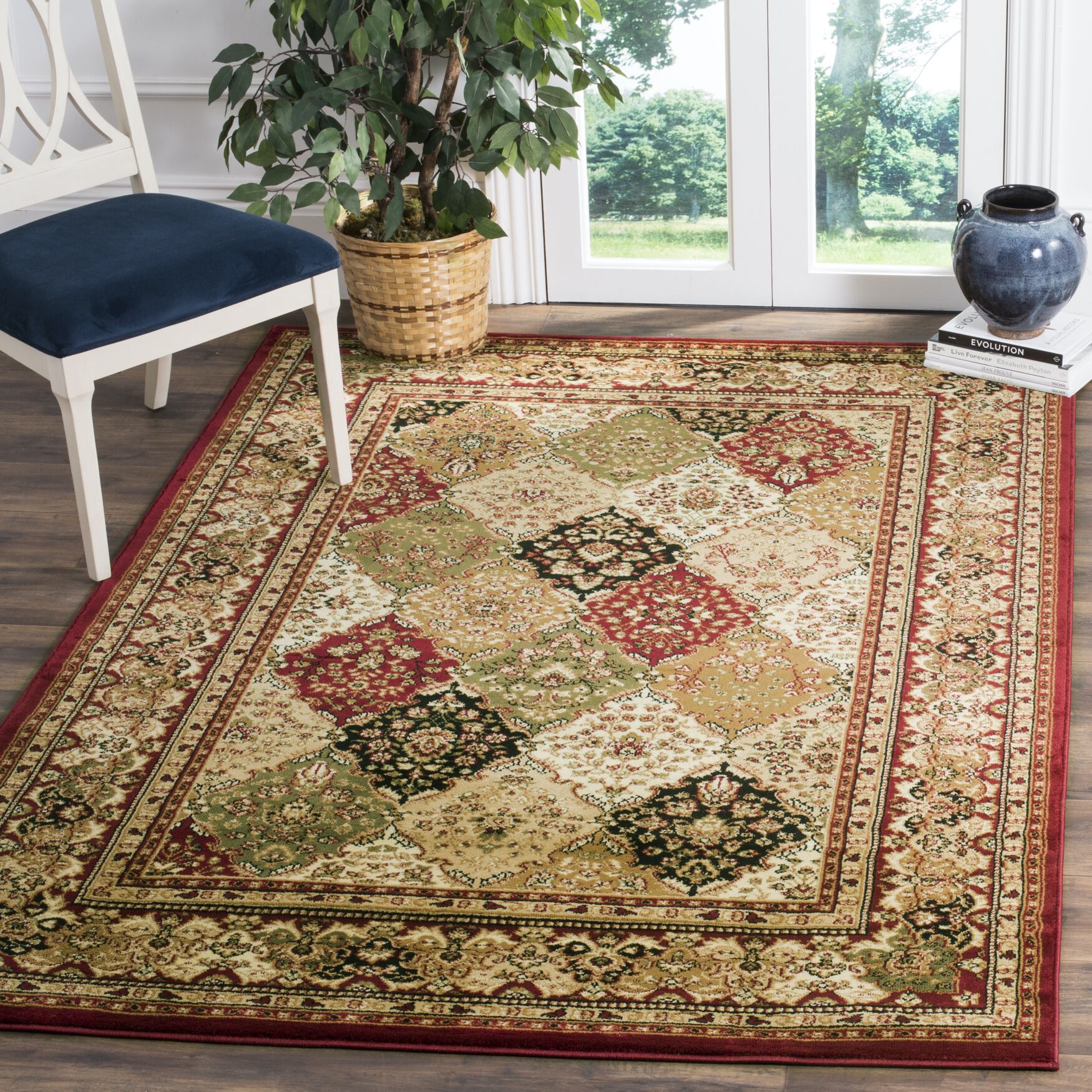 Lyndhurst 221 Multi / Red 3'-3 inches X 5'-3 inches Small Rectangle Rug, , on-hover image number 1