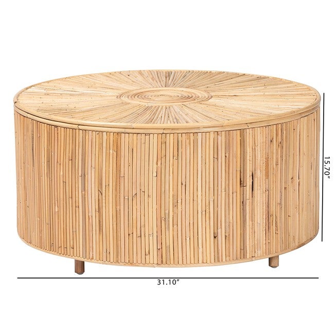 Miami Bohemian Light Honey Rattan Coffee Table, , alternate image number 5