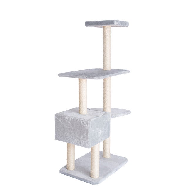 Gleepet 57 inches Real Wood Cat Tree With Condo And Perch, , alternate image number null