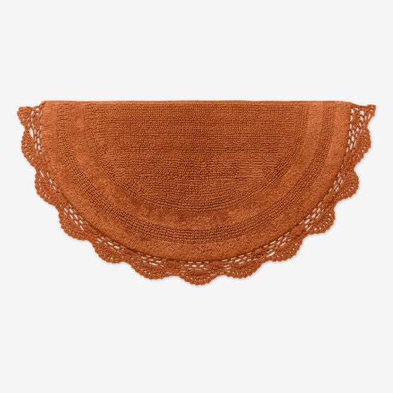 Half Round Reversible Crochet Bath Mat, SPICE, hi-res image number null