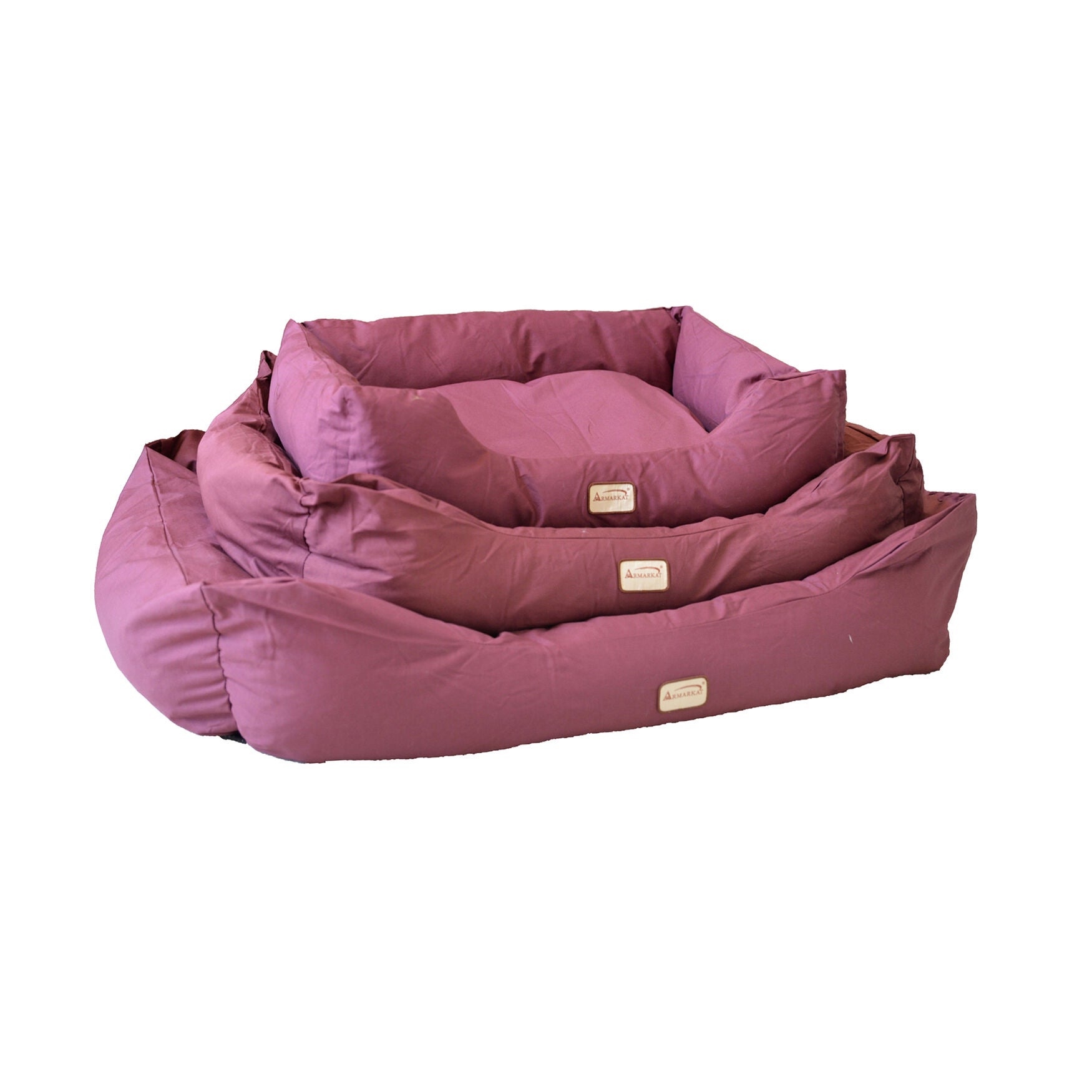 Bolstered Dog Bed, Anti-Slip Pet Bed, Burgundy, X-Large, , alternate image number 4