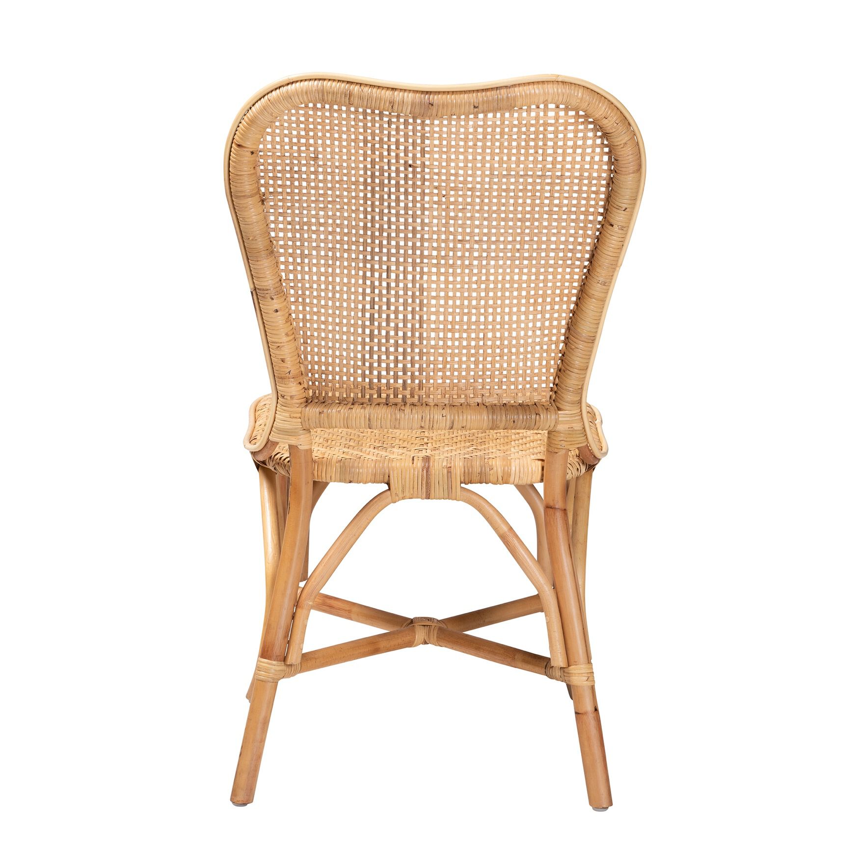 Irene Modern Bohemian Natural Rattan Dining Chair, , alternate image number 9