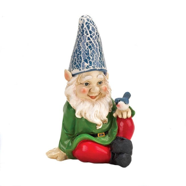 Cheery Gnome Solar Statue, MULTICOLOR, hi-res image number null