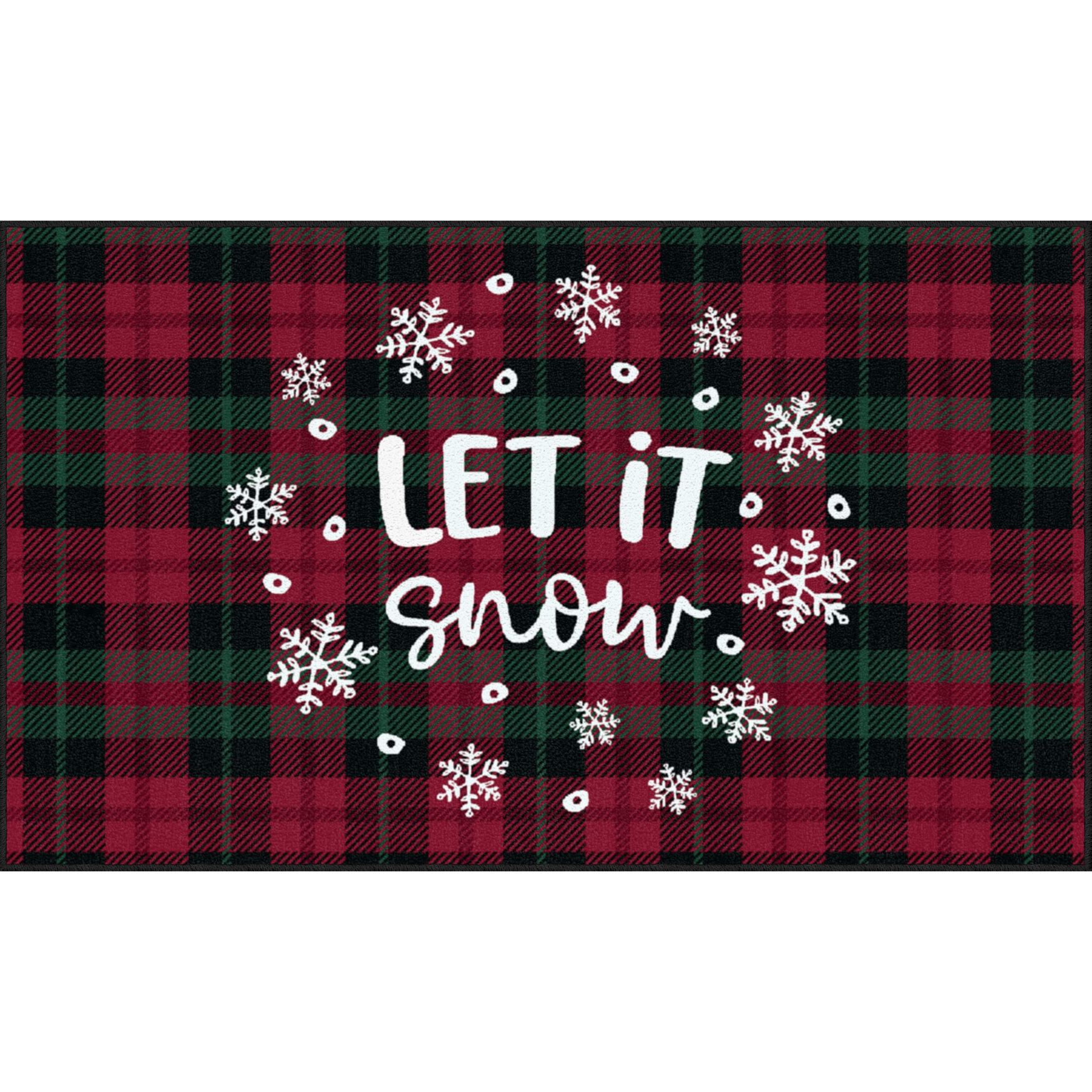 Holiday Plaid Kitchen Rug - Let It Snow, 4496078 | Woman Within