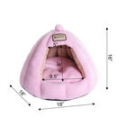 Plush Faux Fleece Cave Cat dog Bed, Soft PInk, , alternate image number null
