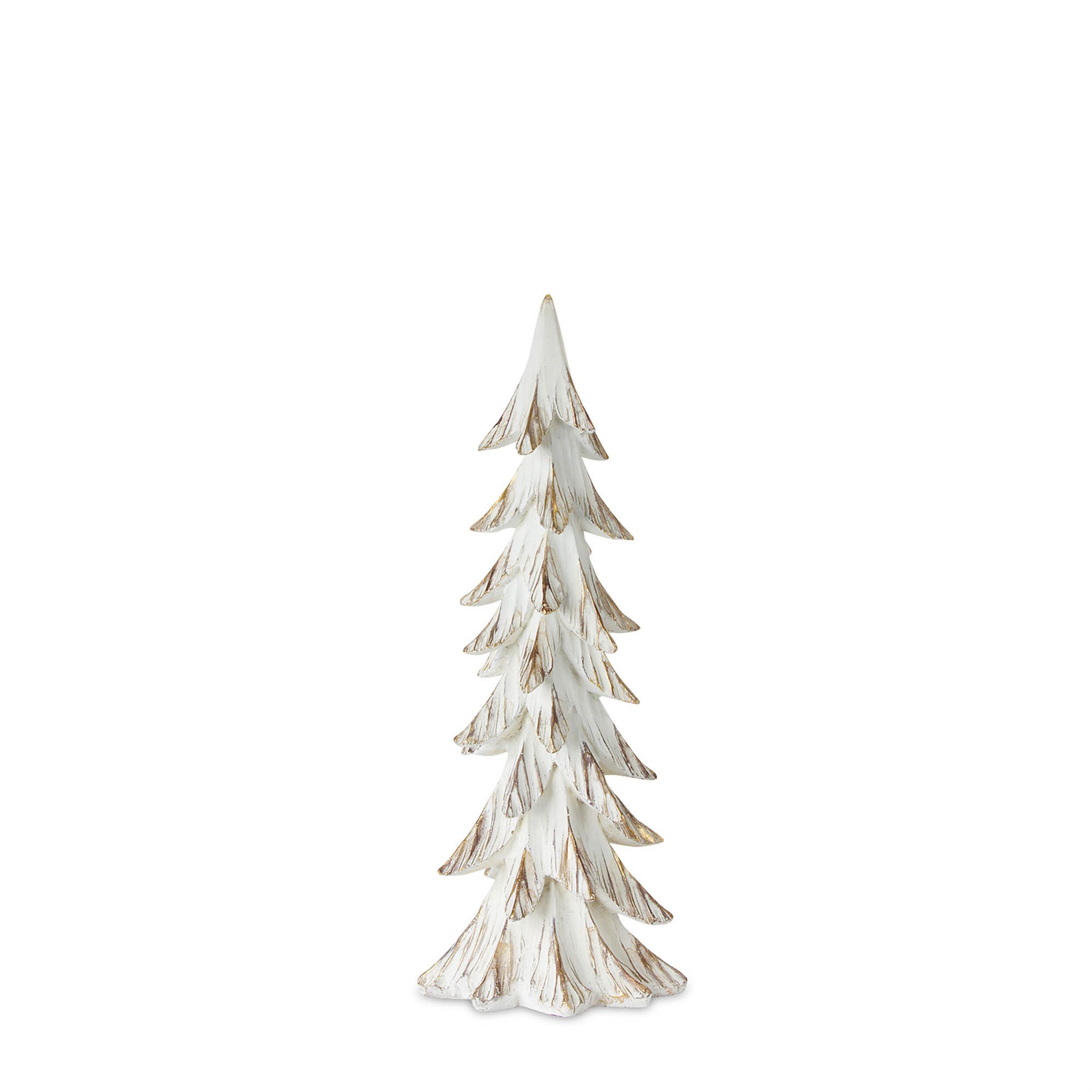 Carved Wood Design Pine Tree Decor (Set of 3), WHITE BROWN, alternate image number 4