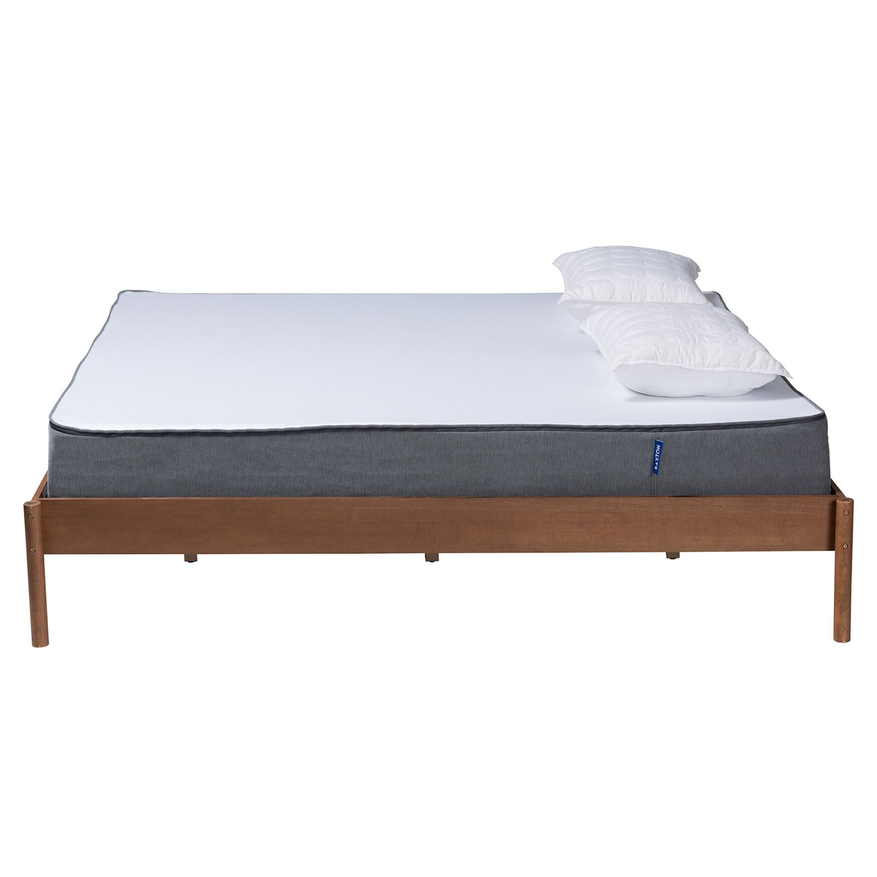 Agatis Mid-Century Modern Ash Walnut Finished Wood Bed Frame, , alternate image number 8