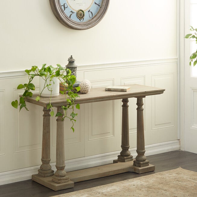 Light Brown Rustic Wood Console Table, 30 x 52, , alternate image number 4