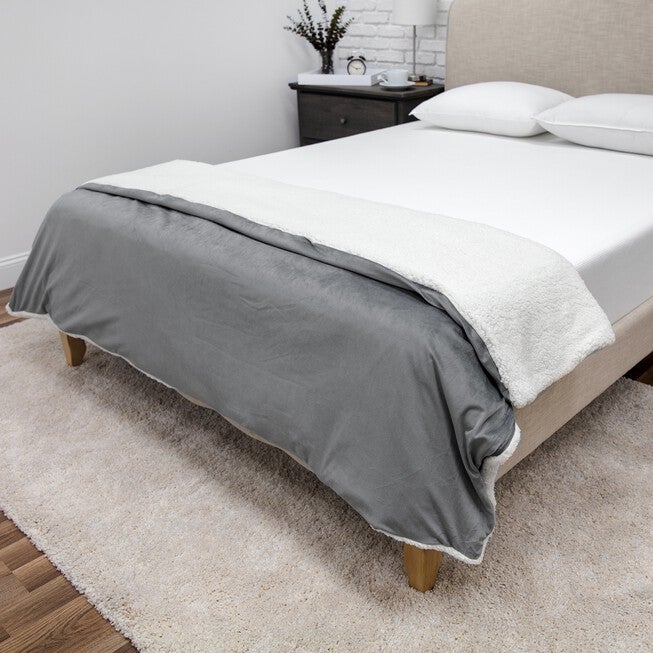 SensorPEDIC Serenity 15lb. Weighted Blanket with Removable Cover with Sherpa and Plush Fabrics, , alternate image number null