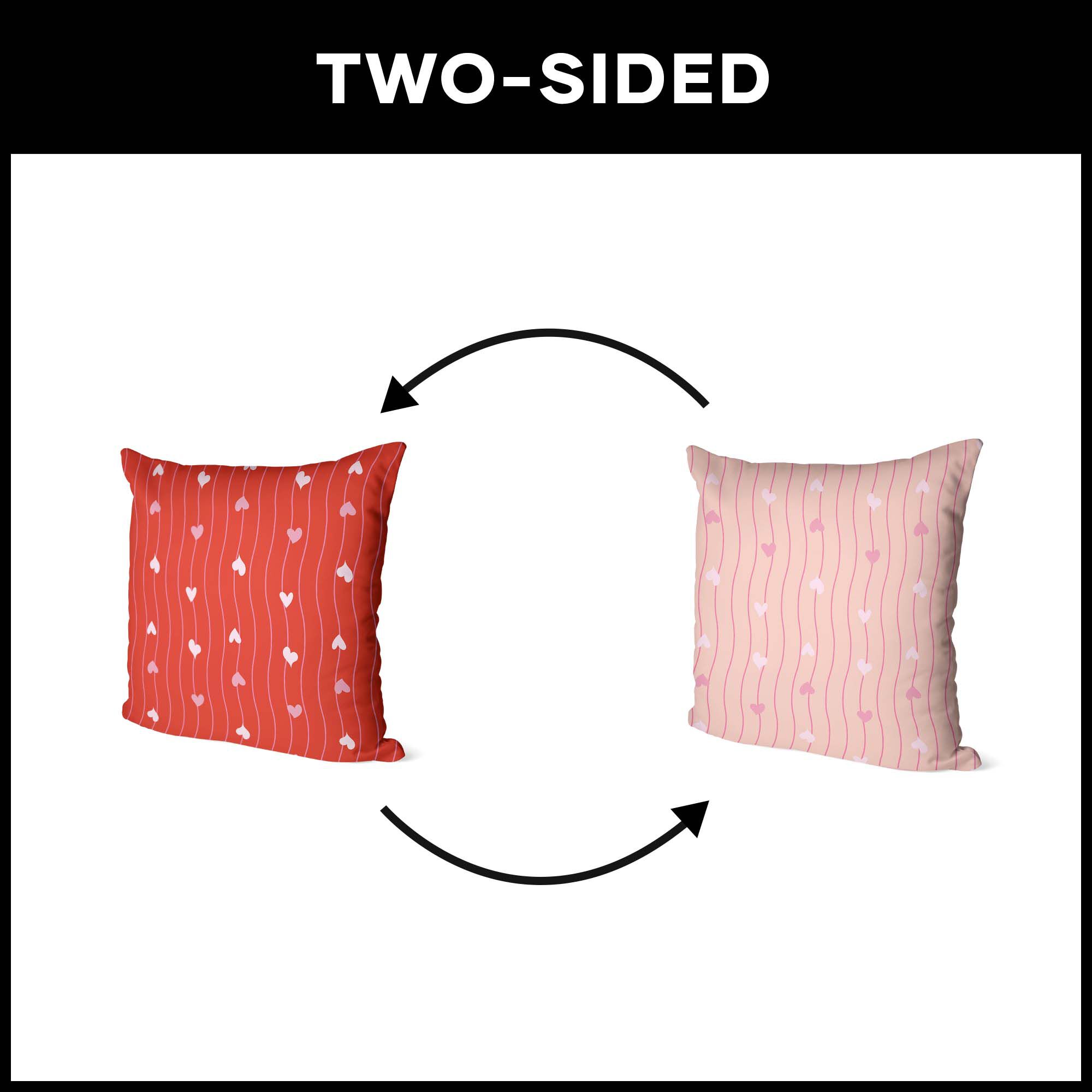 Valentine's Day Line Hearts Throw Pillow 18X18 Inches, RED, alternate image number 5