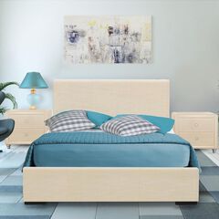 Hindes Upholstered Platform Bed With 2 Nightstands