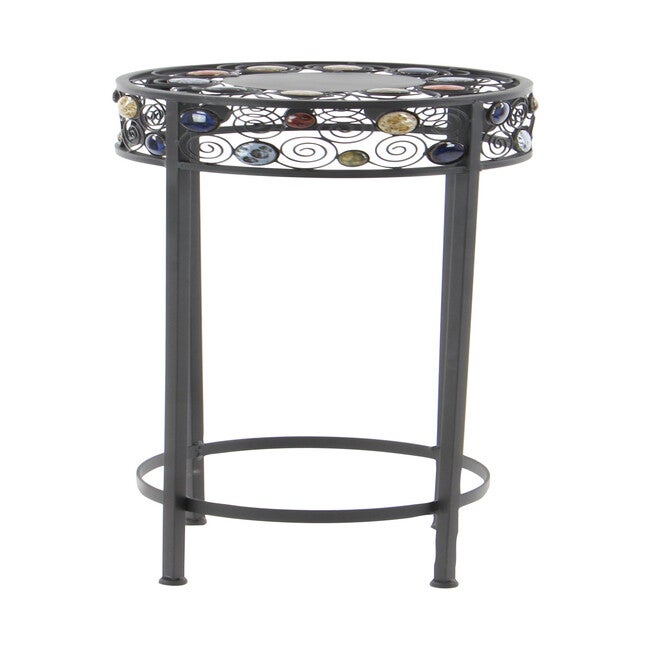 Set Of 3 Black Metal Traditional Plantstand, , alternate image number null