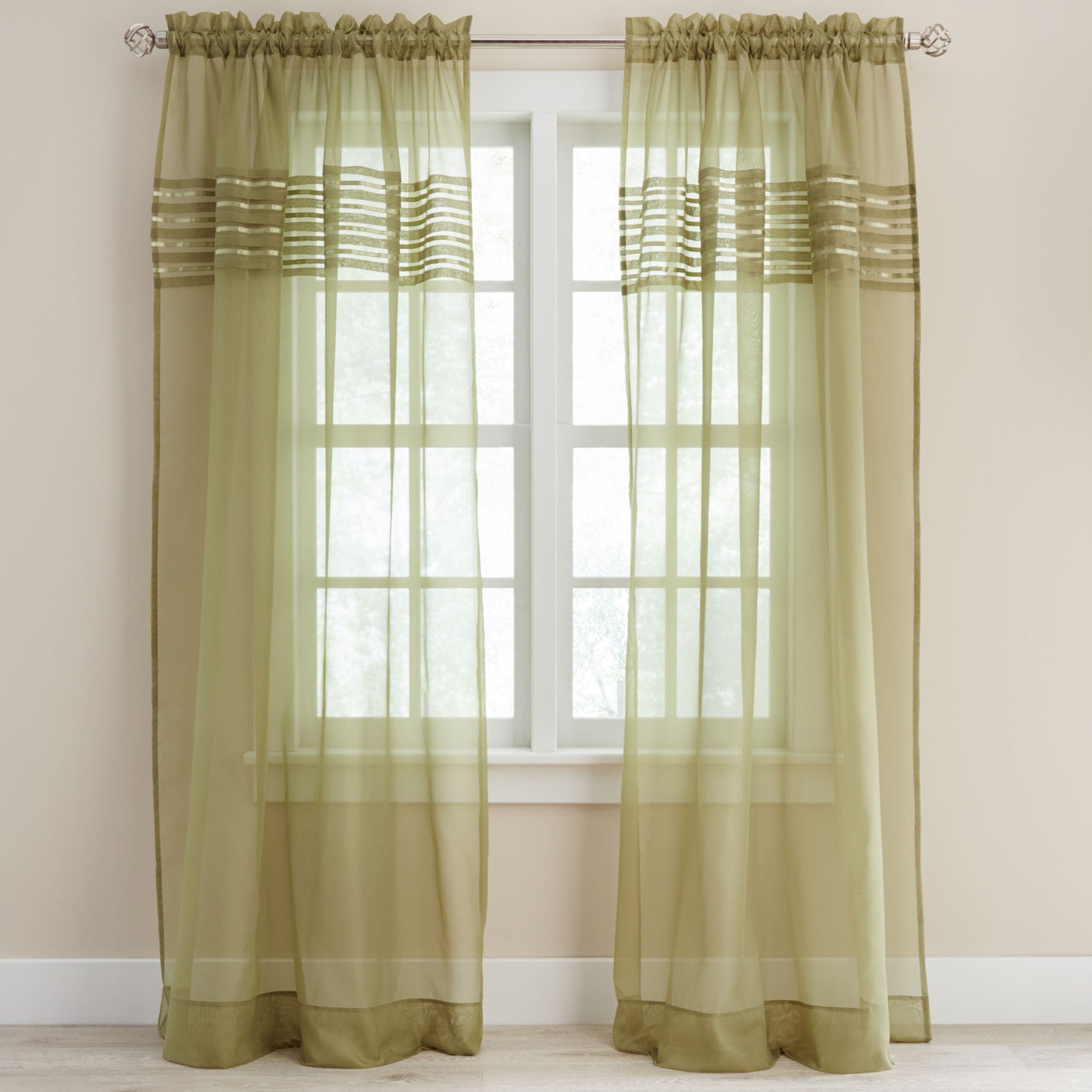 BH Studio Sheer Voile Pleated Rod-Pocket Panel