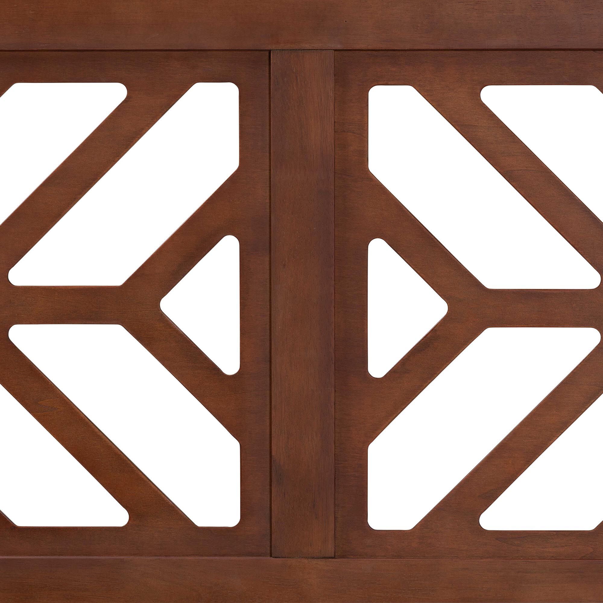 Kalare Wood Headboard with Geometric Cutout Design, Full, BROWN, alternate image number 3
