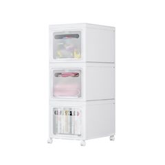 Stackable Storage Bin W/ Lids & Wheels