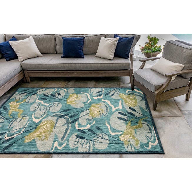 Liora Manne Portofino Frog Pond Indoor/Outdoor Rug, , on-hover image number null