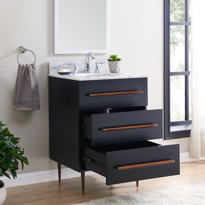 Yatesling Italian Marble Bath Vanity Sink, BLACK, hi-res image number 0