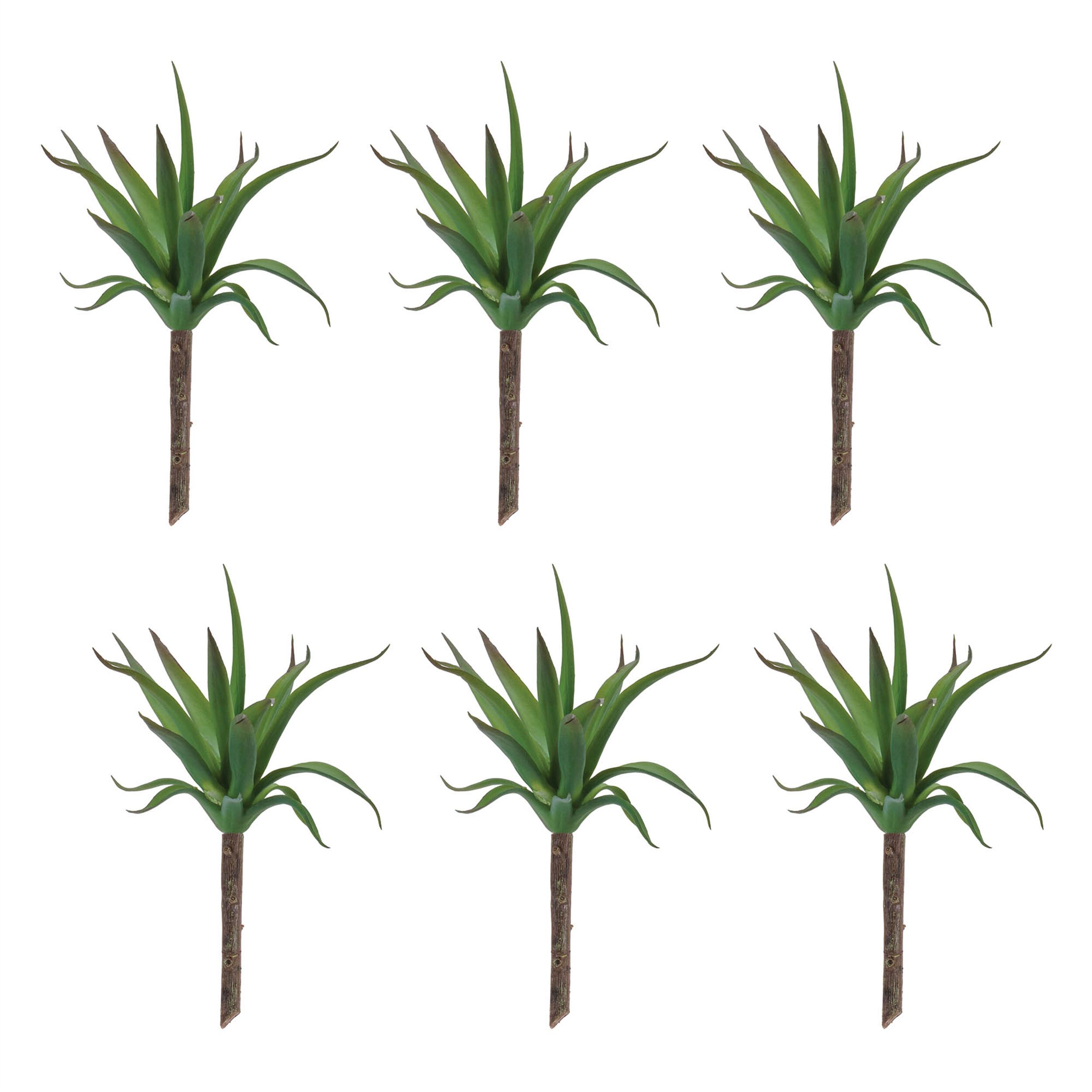 Succulent Plant Pick Set of 6, GREEN, alternate image number 1
