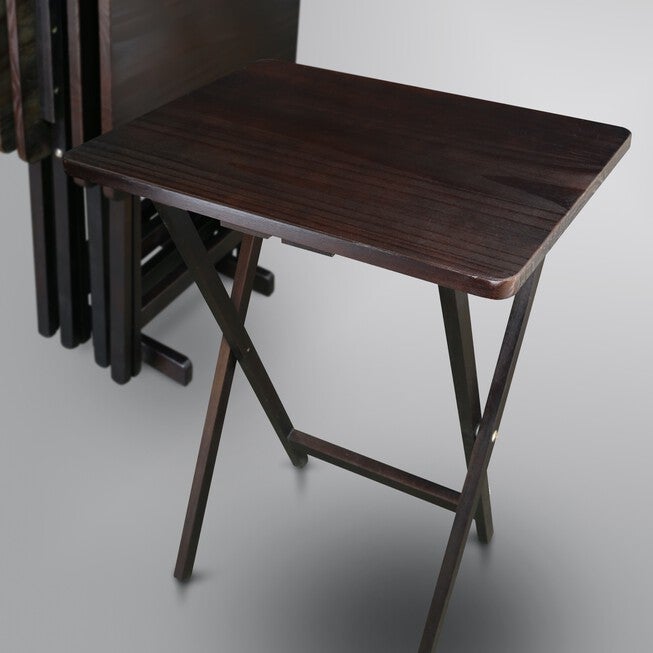5pcs Tray Table Set-Espresso, , alternate image number null