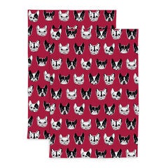 Pet Animal Designer Print Kitchen Dish Towel, Set 2