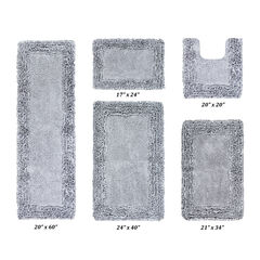 Shaggy Border Bath Rug Mat, 5 Pc Set 39283