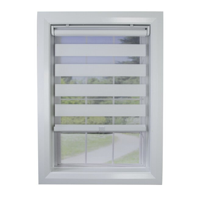 Cordless Zebra Slimline Privacy Window Shade Window, , on-hover image number 1