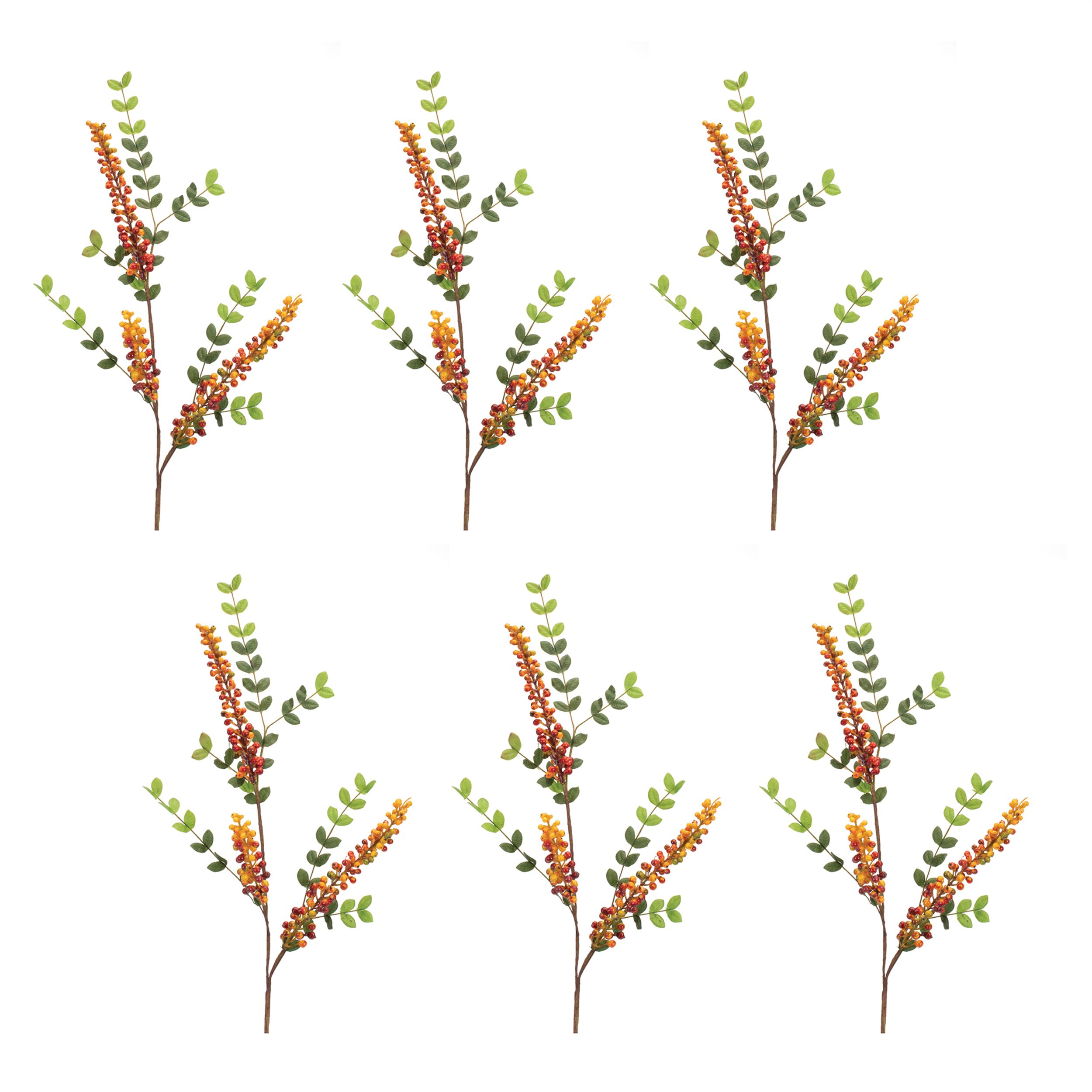 Orange Berry Foliage Spray (Set of 6), RED/ORANGE/GREEN, alternate image number 2