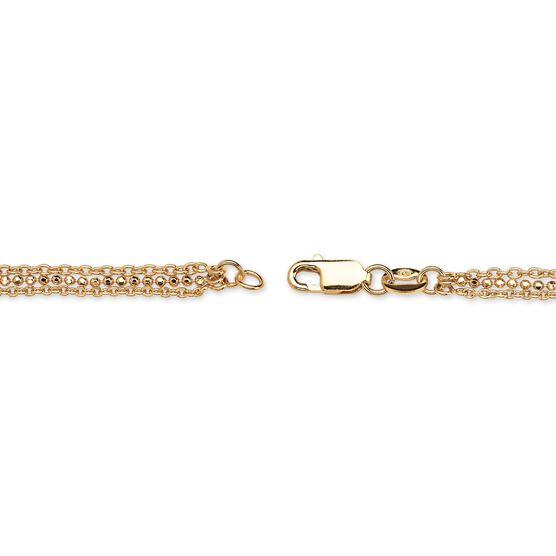 Yellow Gold over Sterling Silver Ankle Bracelet (1mm), 10 inches, , on-hover image number null