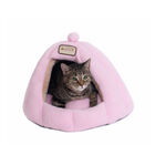 Plush Faux Fleece Cave Cat dog Bed, Soft PInk, , alternate image number null