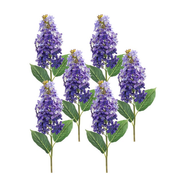 Varigated Purple Lilac Flower Stem (Set Of 6), , alternate image number 2