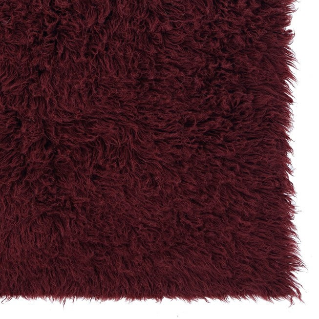 Flokati Burgundy Rug, , alternate image number 3