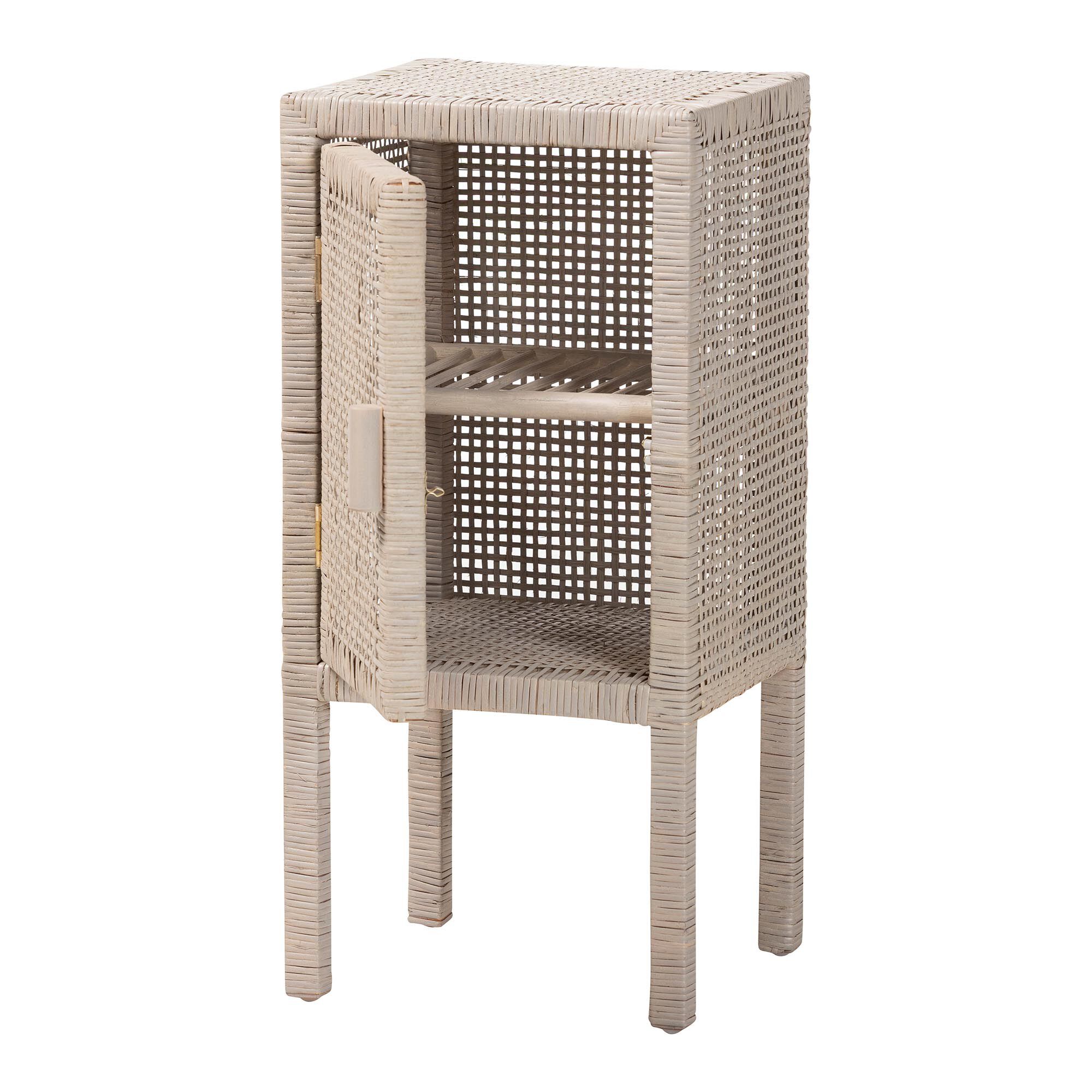 Vivan Natural Rattan Nightstand, GREY, alternate image number 2