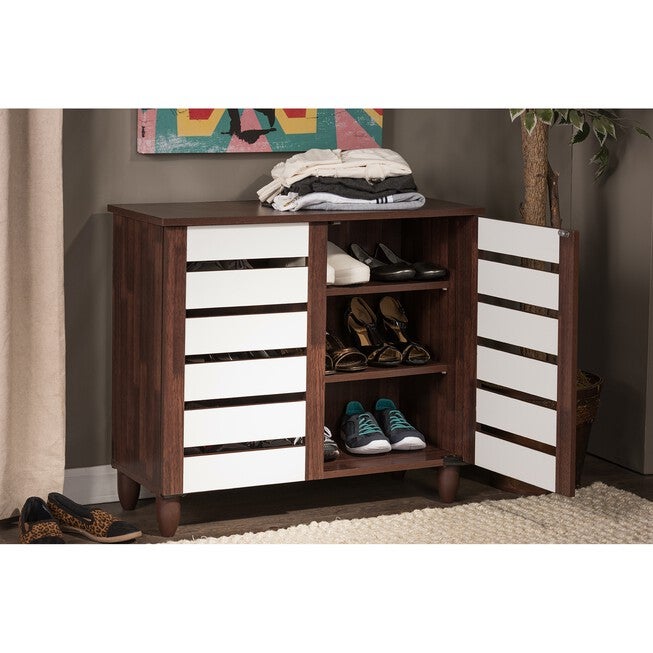 Gisela 2-Tone Shoe Cabinet With 2 Doors Furniture, , alternate image number null