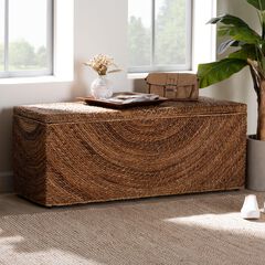 Verino Handwoven Seagrass Storage Bench