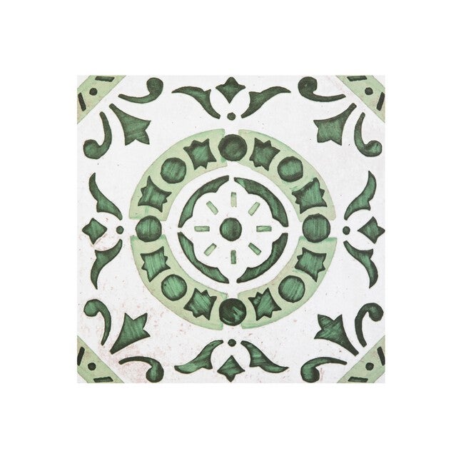 Retro 12 inches x 12 inches Self Adhesive Vinyl Floor Tile - 20 Tiles/20 sq. ft., GREEN, hi-res image number null
