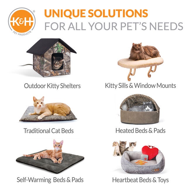 Self-Warming Hooded Kitty Cat Bed, , alternate image number null