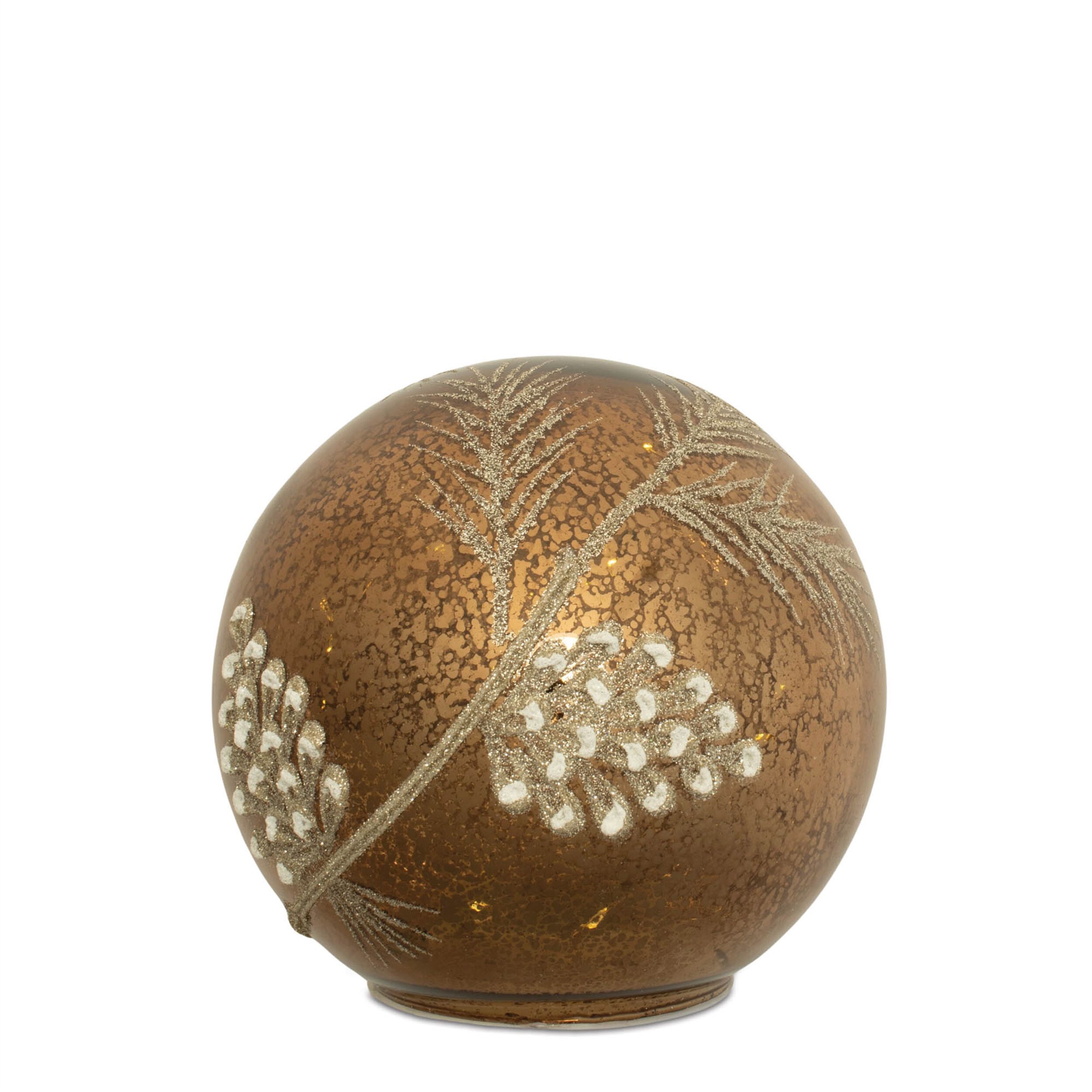 LED Pinecone Globe (Set of 2), BROWN GRAY, alternate image number 3
