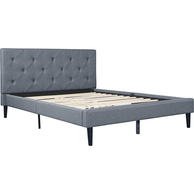 Monticello Platform Bed, Queen, Gray, GREY, alternate image number 4