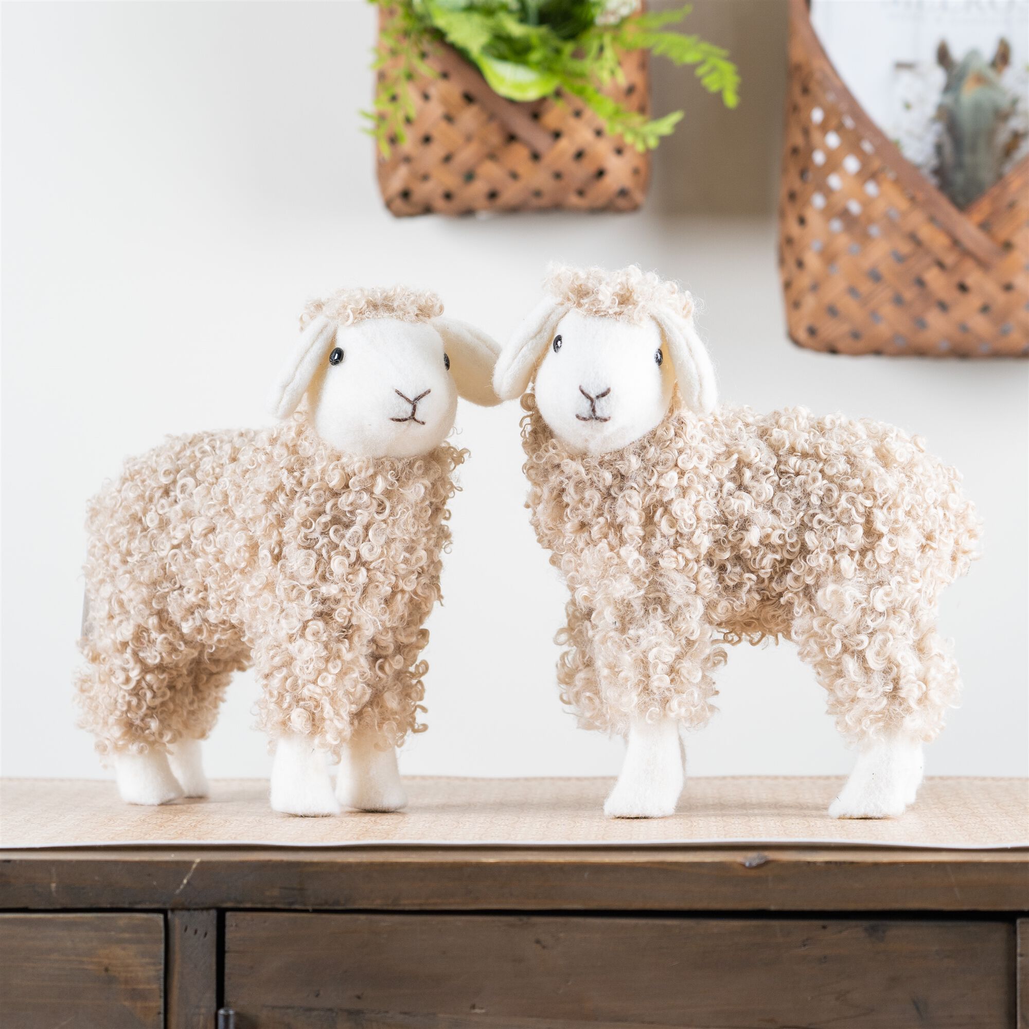 Sheep (Set of 2) 9.5 inchesL x 10.5 inchesH, 9 inchesL x 10.75 inchesH Foam/Fabric, BEIGE, alternate image number 3
