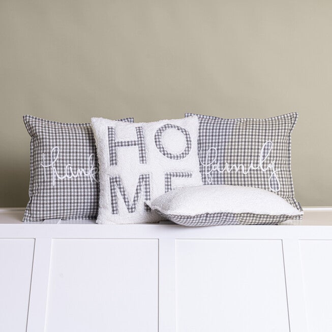 Brenner Plaid Home Sentiment Square Pillow, , alternate image number 2