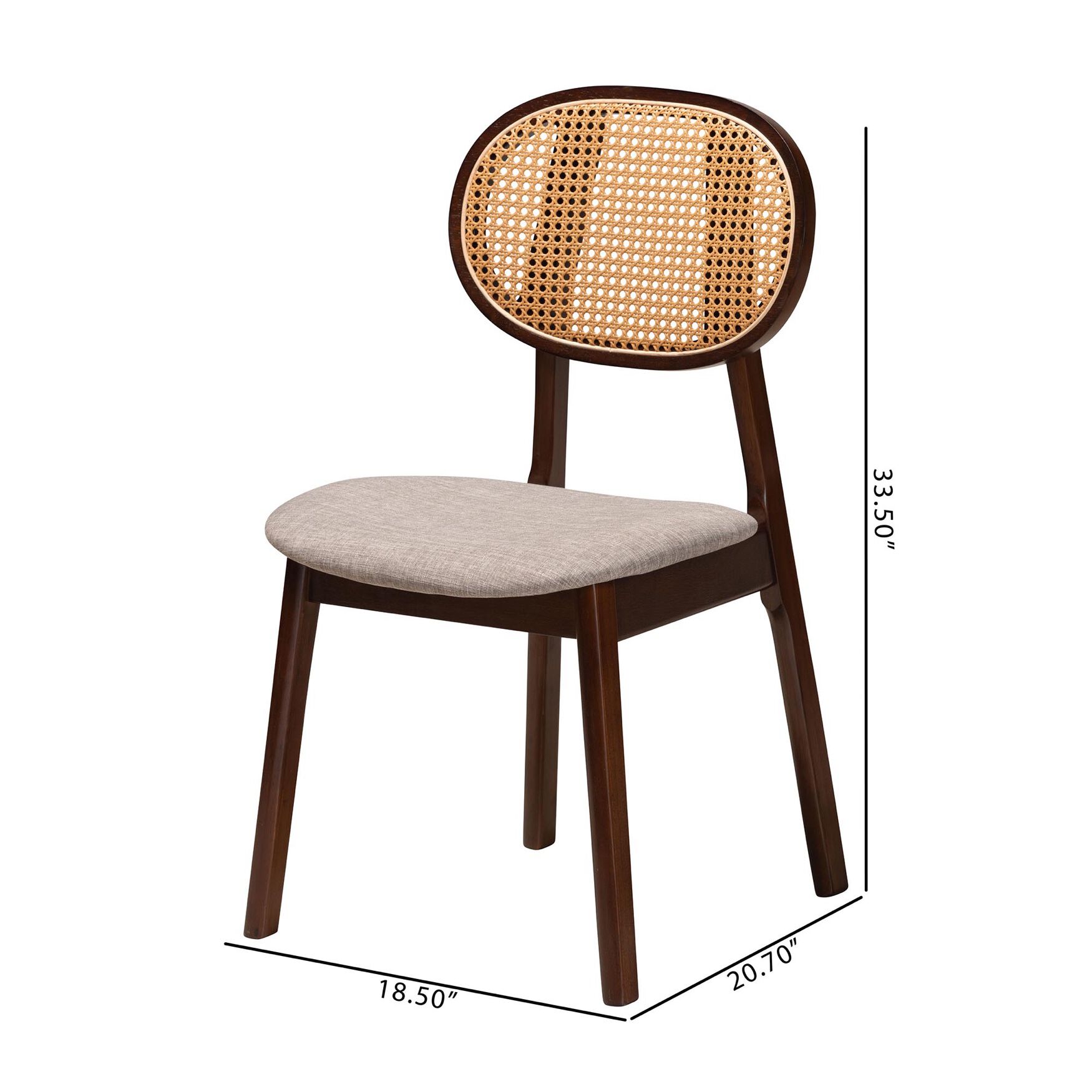 Darrion Mid-Century Modern Grey Fabric And Natural Oak Finished Wood 2-Piece Dining Chair Set, , alternate image number 7