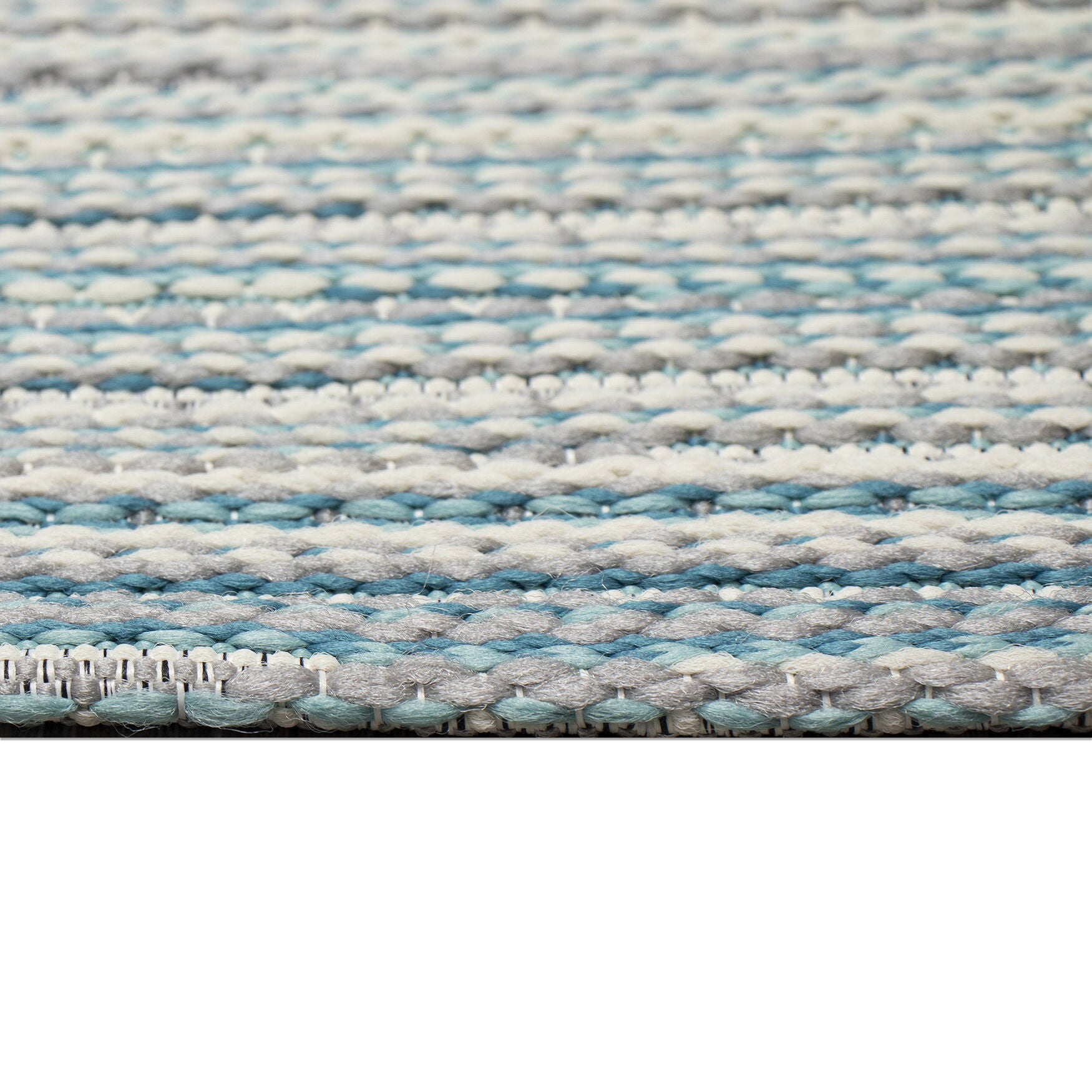 Liora Manne Miranda Tweed Stripe Indoor/Outdoor Area Rug Aqua 2' x 2 feet 10 inches, , alternate image number 7